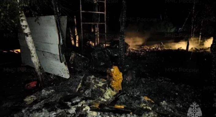 При пожаре в дачном доме в Свердловской области погибли три ребенка -